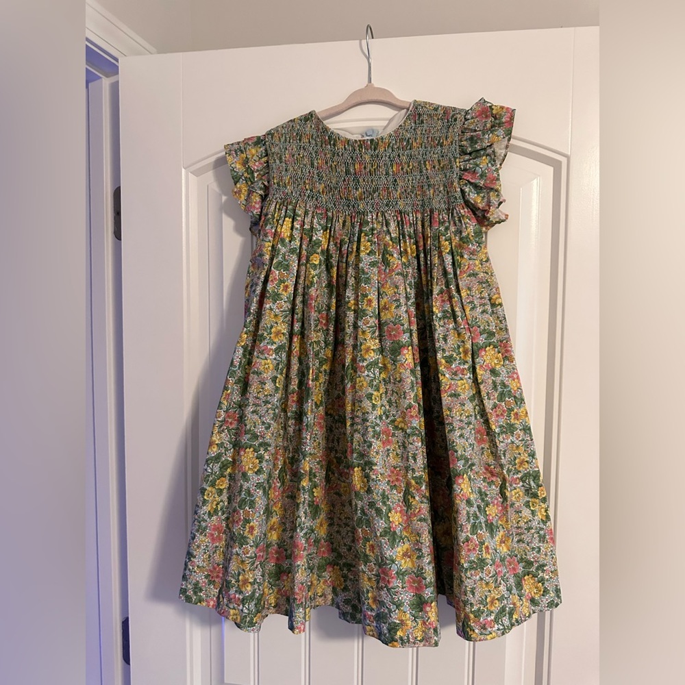 bella bliss liberty print Smocked Floral Dress with Ruffle Sleeves